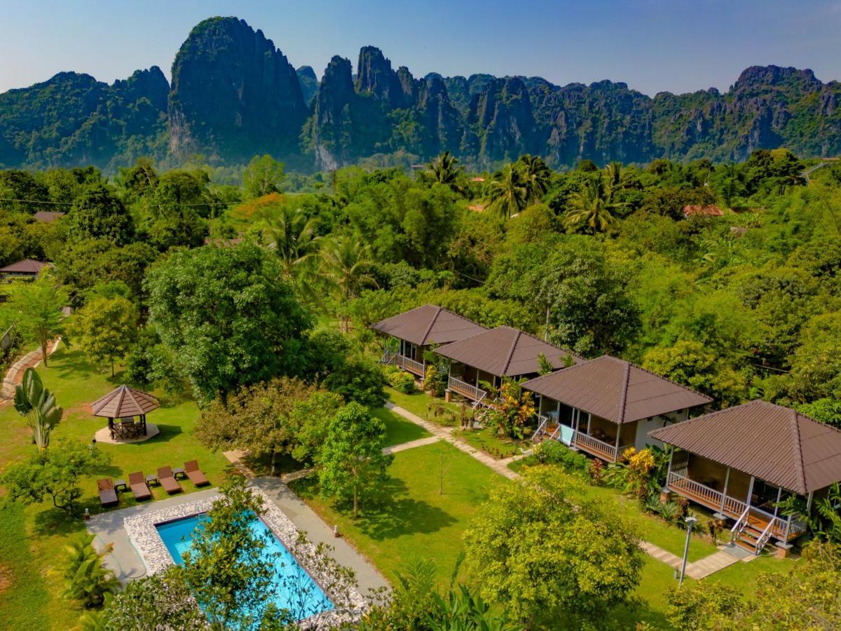 Bearlinbungalow Vang Vieng Exteriör bild